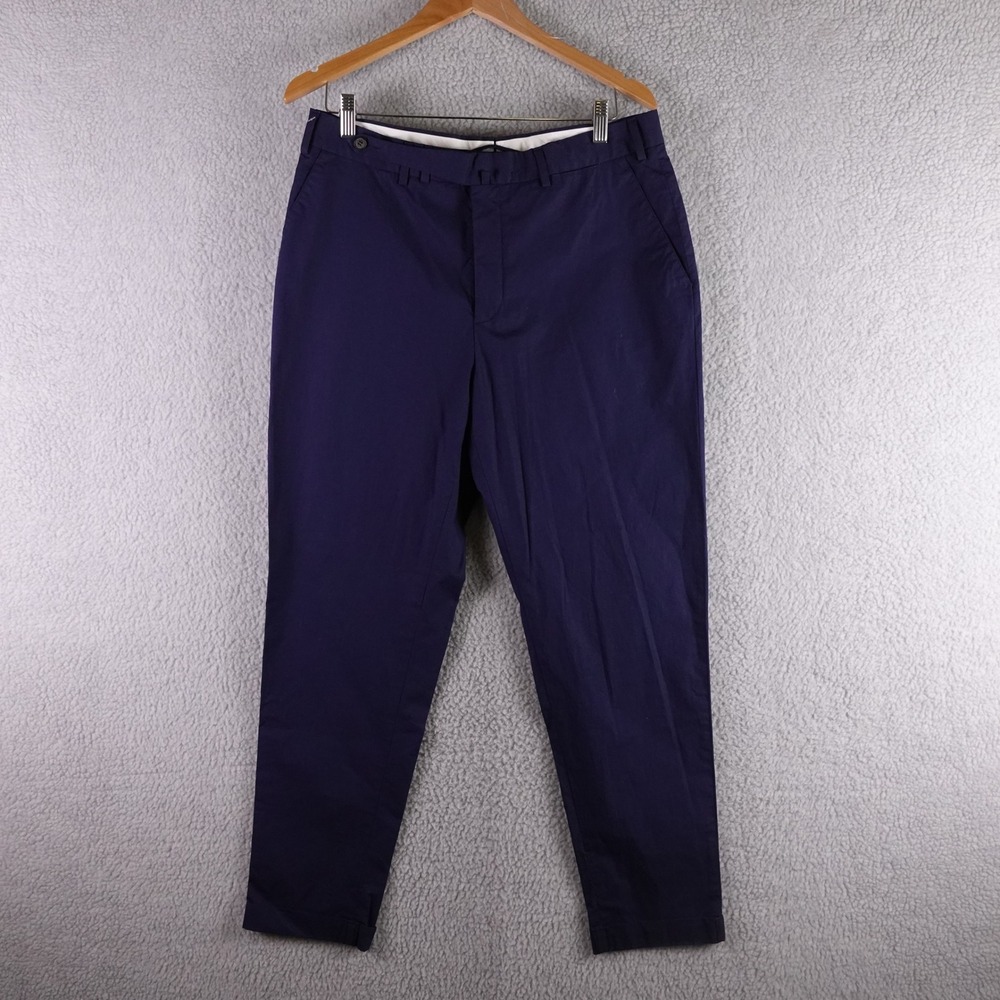 Suitsupply Blake‎ Navy Blue Cotton Chinos Mens 34 Progettouno Fabric Stretch
